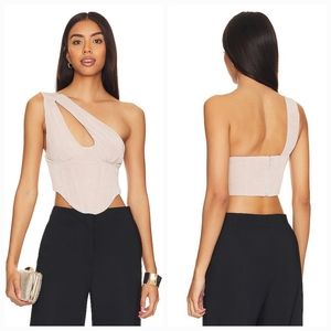 Superdown Avana Corset Top in Silver